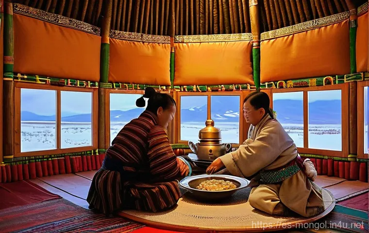 몽골 여행 가이드 - **Magical Gobi Desert Night Sky:** A breathtaking low-angle shot of the Gobi Desert at night, featur...