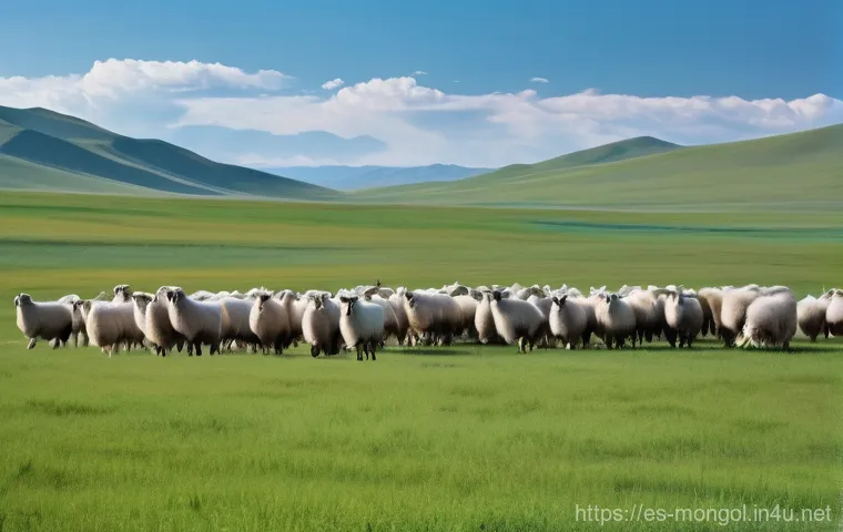 몽골의 주요 경제 성장 동력 - A vast, sweeping panorama of the Mongolian Gobi Desert at twilight. In the foreground, massive, stat...
